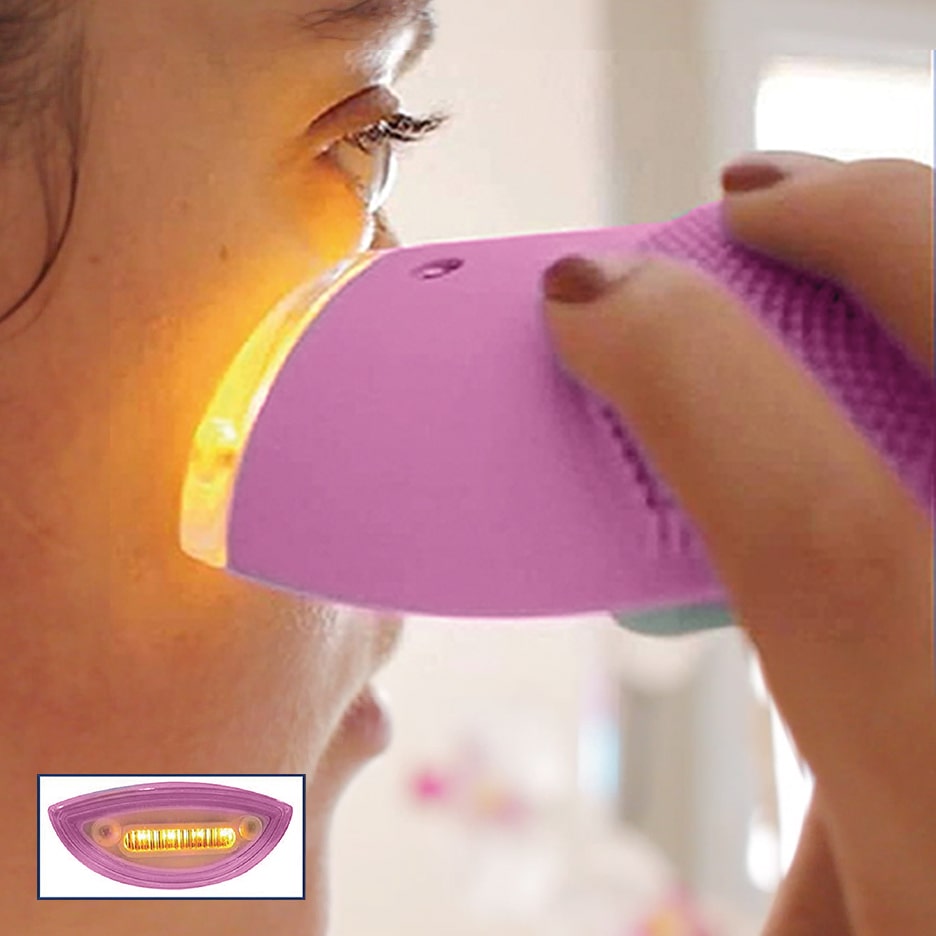 CLEANLIGHT - Limpiador facial eléctrico con pulsaciones ultrasónicas rosa