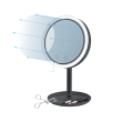 ISSAGE - MIR.LED.SUN.FUN - Miroir pivotant avec éclairage LED et diffuseur d'air intégré<h2>Conçu pour faciliter l'application et le séchage du maquillage, pour ne manquer aucun détail</h2>
<div style=margin-left:30px;>
<ul>
<li type=disc>Rotation réglable à 180 degrés</li>
<li type=disc>Contrôle tactile du ventilateur</li>
<li type=disc>Contrôle tactile de la lumière avec un seul bouton ON/OFF</li>
<li type=disc>Comprend un plateau de rangement de 17,5 cm pour ranger les ustensiles</li>
<li type=disc>Base antidérapante</li>
<li type=disc>Dimensions : 33,5 centimètres de hauteur et 16,5 centimètres de diamètre</li>
<li type=disc>Nécessite 4 piles AA (non incluses)</li>
<li type=disc>Portable, compact et facile à ranger</li>
</ul>
</div>

Miroir de maquillage avec diffuseur d'air intégré pour un séchage rapide après le maquillage et technologie Sun Nature LED Light qui distribue la lumière uniformément, imitant la lumière naturelle.


Il fournit une lumière LED blanche et naturelle de forme circulaire pour voir votre visage comme à l'extérieur.