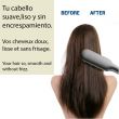 ISSAGE - TUTTO PLUS ION - Brosse lissante ionique<h2>Vos cheveux doux, lisses et sans frisottis en peu de temps et sans effort</h2>

<div style=margin-left:30px;>
<ul>
<li type=disc>Poils en céramique qui émettent de la chaleur (ISSAGE CERAMIC HEATING SYSTEM)</li>
<li type=disc>Poils verticaux</li>
<li type=disc>5 réglages de température personnalisables avec éclairage LED : 140 °C, 160 °C, 180 °C, 200 °C, 220 °C</li>
<li type=disc>Voyant lumineux d'ions négatifs</li>
<li type=disc>Avec système d'autoprotection</li>
<li type=disc>Câble pivotant à 360° de 2 mètres</li>
<li type=disc>Chaleur et augmentation immédiate de la température</li>
<li type=disc>Toucher froid</li>
<li type=disc>Convient à tous les types de cheveux</li>
<li type=disc>Fonction d'arrêt automatique après 30 minutes</li>
<li type=disc>Design ergonomique pour une prise en main optimale</li>
<li type=disc>Travaux connectés au réseau électrique</li>
</ul>
</div>


<b>2 en 1</b>.
 Lisser et démêler.



Le générateur d'ions d'Issage, POWERFUL NEGATIVE ION CARE, prévient les frisottis en augmentant la puissance de glissement et la transmission de chaleur élevée pour obtenir des cheveux plus brillants et plus soyeux, avec plus de vitamines et plus de protection pour vos cheveux.
 La chaleur émise pénètre au centre de la fibre capillaire, protégeant la couche externe sensible et réalisant un soin capillaire intensif.