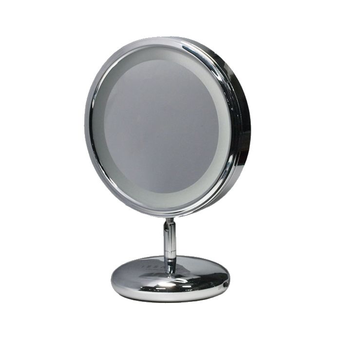 ISSAGE - DUO.MIR.LED.SUN - Doble espejo magnificador <h2>Diseñado para facilitar la aplicación del maquillaje</h2>

<div style=margin-left:30px;>
<ul>
<li type=disc>Espejo de doble cara con luz led</li>
<li type=disc>Rotación de 180 grados</li>
<li type=disc>Ángulos ajustables</li>
<li type=disc>Aumento de hasta un 500%</li>
<li type=disc>Portátil y compacto</li>
<li type=disc>Base antideslizante</li>
<li type=disc>Funciona con 1 pila de 9V no incluida</li>
<ul>
</div>


Disfruta del doble espejo con luz de día que te permitirá apreciar los colores como si estuvieras en el exterior.