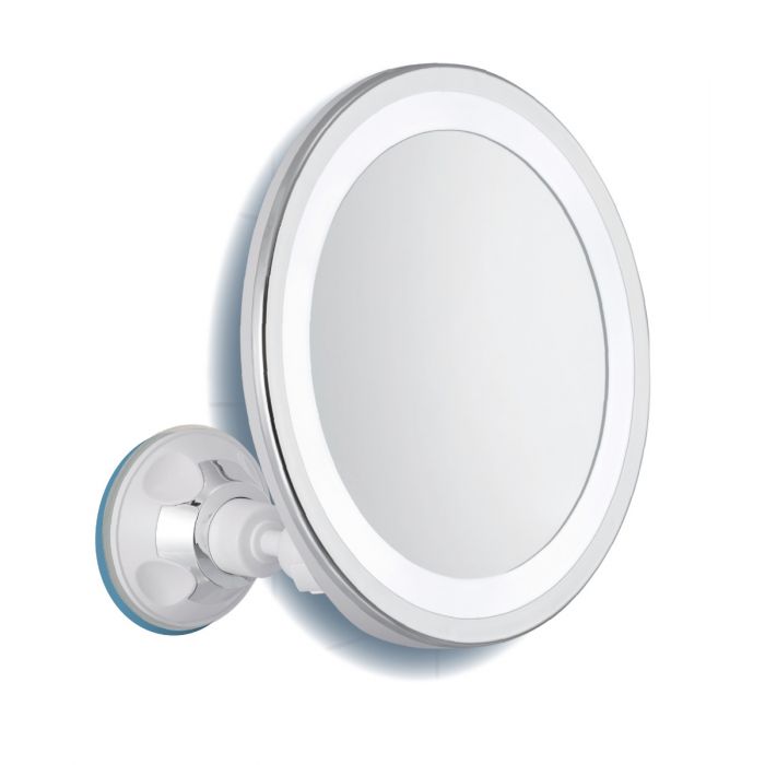 ISSAGE - MIR.LED.SUN.V X5 - Espejo de maquillaje con luz<h2>Espejo tocador con luz LED, orientable y con ventosa</h2>

<div style=margin-left:30px;>
<ul>
<li type=disc>Espejo de maquillaje con 5 aumentos</li>
<li type=disc>Cuenta con 2 ajustes de brillo y luz de 14 LED</li>
<li type=disc>Ventosa de gran sujección con palanca de bloqueo e impermeable</li>
<li type=disc>Tecnología Sun Nature LED Light para simular la luz exterior</li>
<li type=disc>Marco giratorio de 360 grados</li>
<li type=disc>Diámetro de 15 centímetros</li>
</ul>
</div>


Espejo de maquillaje con luz LED que consigue con tecnología Sun Nature que veas los colores de tu rostro igual que con la luz exterior, sin sombras ni detalles ocultos.