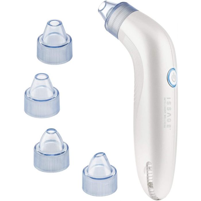 ISSAGE - SCHONER - Limpiador facial de poros <h2>Limpia los poros y reafirma la piel fácilmente con la tecnología PORE SUCTION SYSTEM de Issage</h2>

<div style=margin-left:30px;>
<ul>
<li type=disc>Incluye 4 cabezales intercambiables</li>
<li type=disc>3 velocidades para una limpieza suave y profunda</li>
<li type=disc>Diseño ergonómico, compacto y portátil para utilizar en casa o llevar de viaje</li>
<li type=disc>Batería de litio recargable incorporada</li>
<li type=disc>Carga USB</li>
</li>
</ul>
</div>


Potente extractor, succionador y limpiador de puntos negros y espinillas electrónico.

Elimina eficazmente las células muertas de la piel, las impurezas y los poros obstruidos.

Extractor de espinillas, grasa y el acné, también puede aumentar la circulación sanguínea y la elasticidad de la piel, exfoliar la piel muerta, disminuir las arrugas, reducir los poros, suavizar las líneas finas y conseguir una piel más radiante.