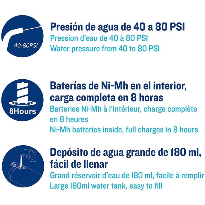 ISSAGE - ORAL JET HANDY - Irrigador dental portátil<h2>El mejor irrigador dental para tu hogar</h2>

<div style=margin-left:30px;>
<ul>
<li type=disc>Elimina hasta el 99% de la placa</li>
<li type=disc>Mejora la salud de tus encías</li>
<li type=disc>Sistema de control One Touch</li>
<li type=disc>Presión del agua de 40 a 80 PSI</li>
</ul>
</div>


La mayoría de estudios concluyen que el uso de un irrigador dental es sumamente eficaz para obtener unas encías más saludables.
 Si estás pensando en hacerte con uno, esta opción es perfecta: eficaz, fabricado con materiales de calidad y con tecnología retráctil.