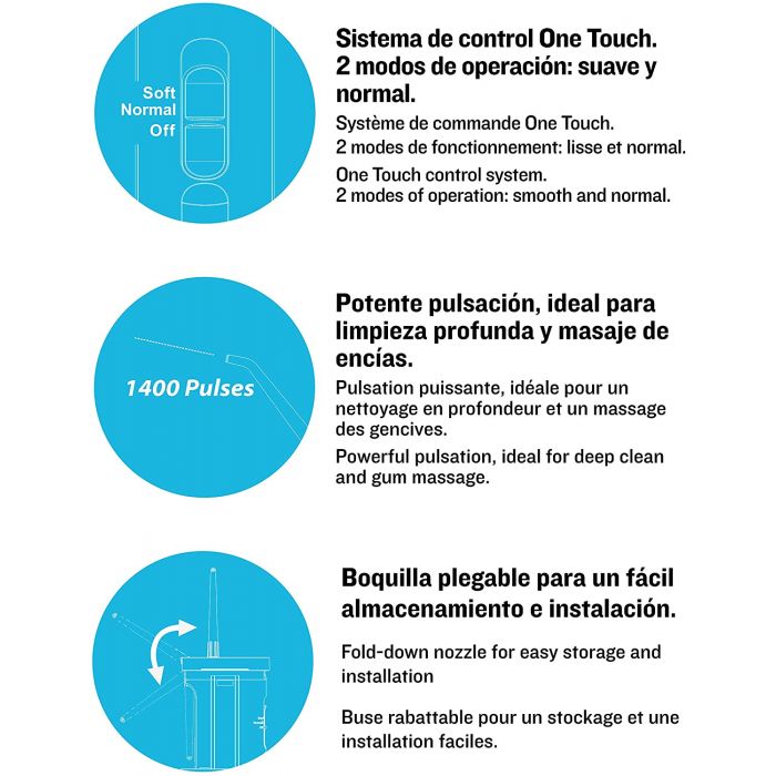 ISSAGE - ORAL JET HANDY - Irrigador dental portátil<h2>El mejor irrigador dental para tu hogar</h2>

<div style=margin-left:30px;>
<ul>
<li type=disc>Elimina hasta el 99% de la placa</li>
<li type=disc>Mejora la salud de tus encías</li>
<li type=disc>Sistema de control One Touch</li>
<li type=disc>Presión del agua de 40 a 80 PSI</li>
</ul>
</div>


La mayoría de estudios concluyen que el uso de un irrigador dental es sumamente eficaz para obtener unas encías más saludables.
 Si estás pensando en hacerte con uno, esta opción es perfecta: eficaz, fabricado con materiales de calidad y con tecnología retráctil.