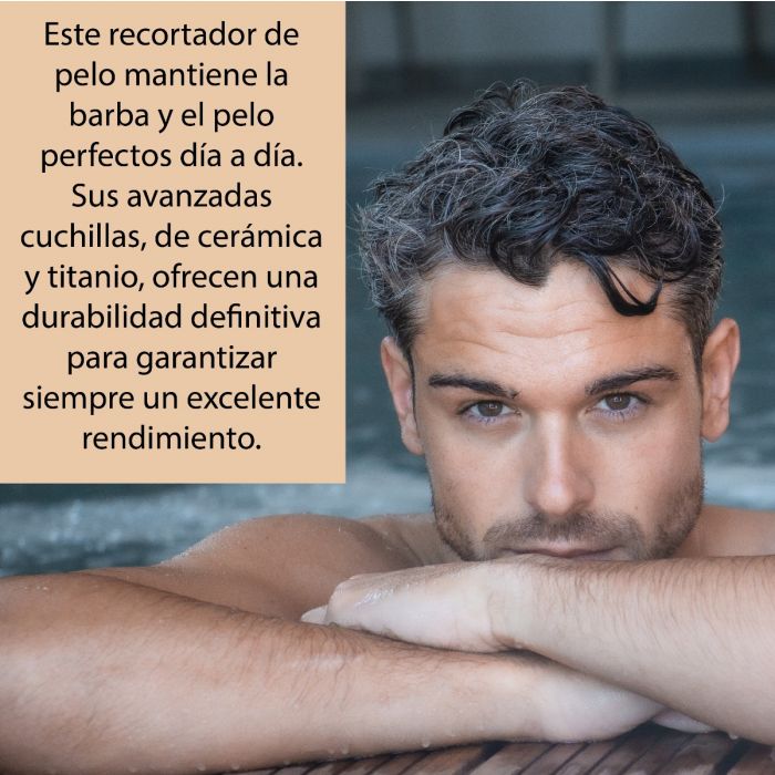 ISSAGE SHARP CERAMIT Cortador de pelo y barba inal mbrico de hojas de cer mica y titanio y 4 peines gu a intercambiables
