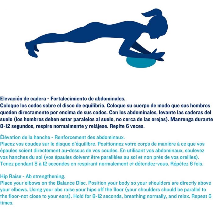 ISSAGE - FIT-DISC - Disco de equilibrio hinchable<h2>Excelente para el entrenamiento del equilibrio y mejorar la postura</h2>
<div style=margin-left:30px;>
<ul>
<li type=disc>Alivia el estrés en la columna</li>
<li type=disc>Mejora la coordinación y la flexibilidad</li>
<li type=disc>Ideal para yoga, fitness, rehabilitación, coordinación y pilates</li>
<li type=disc>Disco texturizado.
 Una cara es suave y la otra tiene protuberancias</li>
<li type=disc>Ligero y práctico para transportar con comodidad</li>
<li type=disc>Apto para todas las edades</li>
<li type=disc>Perfecto para usar en casa, en el trabajo, en el gimnasio y al aire libre</li>
<li type=disc>Bomba de mano incluida</li>
</ul>
</div>



Puedes ajustar el volumen de aire según tus necesidades y ejercicios mediante la bomba manual incluida.
 Bomba de mano compacta para un inflado rápido y práctico que permite ajustar la presión del disco, ofreciendo así más o menos dureza.



Issage ha desarrollado una línea de productos de fitness únicos.
 ¡Combínalos con diferentes entrenamientos para obtener unos resultados óptimos!