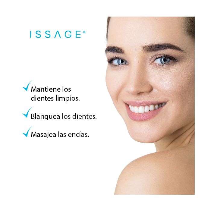 ISSAGE - BLANCHET - Pulidor y blanqueador dental inalámbrico y giratorio con 5 cabezales<h2>Limpieza dental y efecto blanqueador para tener la mejor de las sonrisas… ¡sin cables!</h2>

<div style=margin-left:30px;>
<ul>
<li type=disc>Con 5 cabezales giratorios intercambiables fáciles y cómodos de usar</li>
<li type=disc>Puede usarse con una pasta de dientes corriente</li>
<li type=disc>No daña los dientes ni el esmalte</li>
<li type=disc>Funciona con 2 pilas AA no incluidas</li>
<li type=disc>Incluye un estuche de regalo para poder llevar el pulidor donde quieras</li>
</ul>
</div>


Su cabezal giratorio con punta pulidora efectúa una limpieza profunda del esmalte eliminando el sarro y la placa y blanqueando su aspecto.
