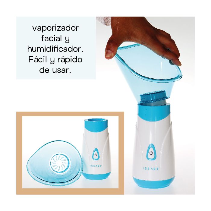 ISSAGE - VAPFA - Sauna facial con 3 minutos de vapor<h2>Vaporizador facial para lograr piel limpia e hidratada</h2>

<div style=margin-left:30px;>
<ul>
<li type=disc>3 minutos de vapor constante</li>
<li type=disc>Facilita la absorción de tratamientos cosméticos</li>
<li type=disc>Piel limpia y sin impurezas</li>
<li type=disc>Tamaño compacto y portátil</li>
<li type=disc>Protección de seguridad contra sobrecalentamiento</li>
<li type=disc>Cuenta con máscara facial y recipiente medidor</li>
<li type=disc>Tamaño: 14 x 26 cm</li>
</ul>
</div>


Con la sauna facial de Issage conseguirás una piel limpia e hidratada y libre de impurezas.
 Se convertirá en un accesorio imprescindible para tus rutinas de higiene y cosmética.
