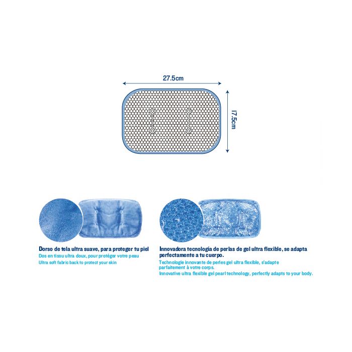 ISSAGE - PEARL THERM - Banda regulable para el cuerpo de perlas de gel terapéuticas con efecto frío y calor<h2>Para aliviar el dolores en cualquier parte del cuerpo</h2>
<div style=margin-left: 30px;>
<ul>
<li type=disc>Dorso de tela ultra suave para proteger tu piel</li>
<li type=disc>El efecto calor ayuda a alivia el dolor y la picazón, inflamación y esguinces, dolor muscular y rigidez, dolor articular y tendinitis, dolor crónico y lesiones deportivas</li>
<li type=disc>El efecto frío ayuda a aliviar la inflamación y esguinces, golpes y moretones, espasmos musculares y tensión, dolor y picazón, dolor articular, lesiones deportivas y pre/post entrenamiento</li>
<li type=disc>Apto para enfriar en el congelador y calentar en el microondas</li>
<li type=disc>Conserva la temperatura durante más tiempo</li>
<li type=disc>Medida: 17,5x27,5 centímetros aproximadamente</li>
<ul>
</div>

Protege la piel de todo tu cuerpo con la tecnología ADAPTIVE PEARLS de Issage.
 La innovadora tecnología de perlas de gel ultra flexible que se adapta perfectamente a tu cuerpo.