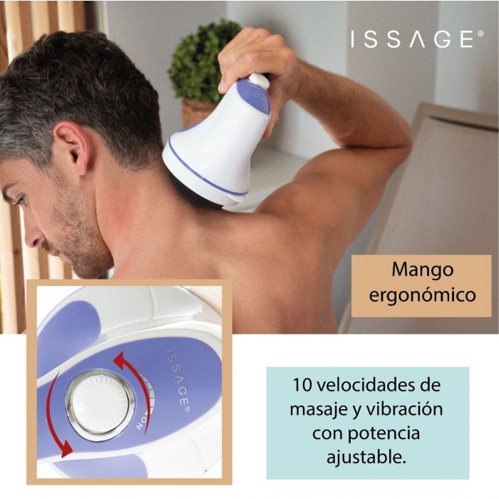 ISSAGE - HANDY POWER III - Foot and leg massager with fat burning function<h2>Relax your muscles and eliminate fat cells</h2>

<div style=margin-left:30px;>
<ul>
<li type=disc>Perfect for relieving pain</li>
<li type=disc>Guaranteed muscle relaxation</li>
<li type=disc>Rotation with anti cellulite function</li>
<li type=disc>Includes 4 different and replaceable heads</li>
</ul>
</div>


If you are looking for a versatile electric massager, you have found the right page.
 Handy Power is ideal for such use and not only that: you can use it effectively in any tense area of ​​your body.