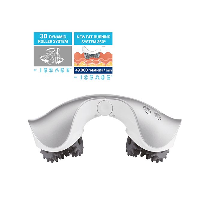 ISSAGE - FIRMING ROLLER - Massatjador anticel·lulític de 49.000 rpm, afavoreix la circulació<h2>Elimina l'excés de greix i millora la teva circulació</h2>

<div style=margin-left:30px;>
<ul>
<li type=disc>Idoni per combinar amb cremes: afavoreix l'absorció</li>
<li type=disc>Ajuda a millorar la circulació i el flux limfàtic</li>
<li type=disc>3 velocitats</li>
<li type=disc>Dues rodes de massatge relaxant</li>
<li type=disc>Rotació d'alta freqüència per trencar les cadenes de greix</li>
<li type=disc>Mida reduïda: 23 centímetres</li>
</ul>
</div>


Busques una forma de reduir la cel·lulitis al teu ventre, braços o cuixes? Amb el massatjador anticel·lulític Issage Firming Roller aconseguiràs l'ajuda perfecta per aconseguir-ho.
 La seva rotació d'alta freqüència t'ajudarà a trencar les cadenes de greix i a facilitar l'absorció de cremes que t'ajudin a complir el teu objectiu.