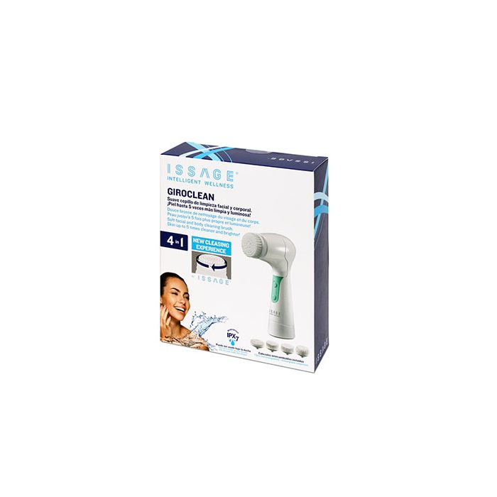 ISSAGE - GIROCLEAN - 4 in 1 facial cleansing brush<h2>For skin up to 5 times cleaner and brighter</h2>

<div style=margin-left:30px;>
<ul>
<li type=disc>Includes 4 heads for different uses</li>
<li type=disc>Exfoliates, softens, cleanses and removes calluses</li>
<li type=disc>Manageable size: 15x6 centimeters</li>
</ul>
</div>


Get a luminous and perfect skin on your face thanks to the Issage Giroclean exfoliating brush, which is causing a stir in the world of feminine beauty thanks to its versatility and efficiency.
 Do not stand without trying it!