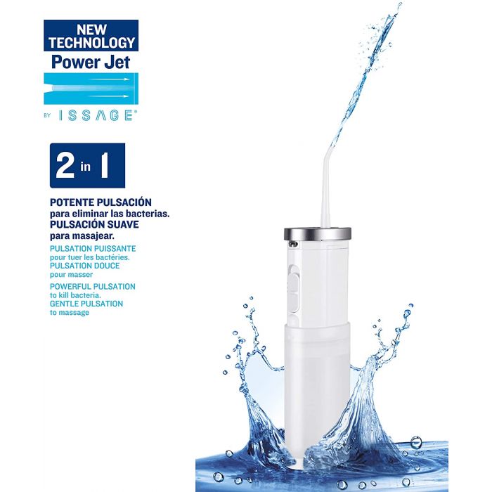 ISSAGE - ORAL JET HANDY - Irrigateur dentaire portable<h2>Le meilleur irrigateur dentaire pour votre maison</h2>

<div style=margin-left:30px;>
<ul>
<li type=disc>Élimine jusqu'à 99 % de la plaque</li>
<li type=disc>Améliorez la santé de vos gencives</li>
<li type=disc>Système de contrôle à une touche</li>
<li type=disc>40 à 80 PSI de pression d'eau</li>
</ul>
</div>


La plupart des études concluent que l'utilisation d'un irrigateur dentaire est très efficace pour obtenir des gencives plus saines.
 Si vous songez à vous en procurer un, cette option est parfaite : efficace, fabriquée avec des matériaux de qualité et une technologie rétractable.