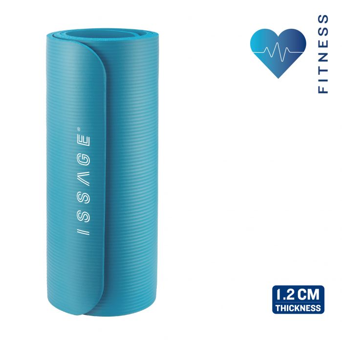 ISSAGE - FIT-MAT - Fitness mat with shoulder strap 178x60cm<h2>Yoga mat designed with sweat-resistant materials to extend its useful life</h2>
<div style=margin-left:30px;>
<ul>
<li type=disc>Ensures the optimal level of cushioning and protection for the joints and knees</li>
<li type=disc>Includes a shoulder strap for transport</li>
<li type=disc>Easy roll up system for transport and storage</li>
<li type=disc>Moisture resistant</li>
<li type=disc>Exclusive flexible foam padding with increased cushioning and durability</li>
</ul>
</div>

This new Fitness mat has a thickness of 1.
 2 centimeters which, together with the elastic foam, provides greater comfort and convenience.


It is light enough that you can easily take it to the gym or anywhere you want.


Issage has developed a line of unique fitness products.
 Combine them with different workouts for optimal results!