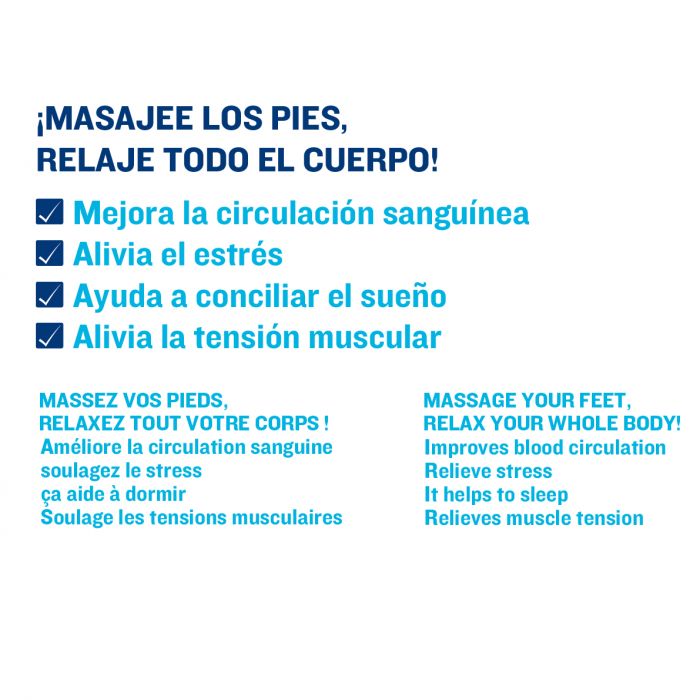 ISSAGE - FOOTMASS - Massatjador tèrmic Shiatsu i pressoteràpia per a peus<h2>Dóna als teus peus un bon massatge amb l'última tecnologia de compressió d'aire</h2>

<div style=margin-left: 30px;>
<ul>
<li type=disc>Millora la circulació sanguínia</li>
<li type=disc>Alleuja l'estrès</li>
<li type=disc>Ajuda a agafar el son</li>
<li type=disc>Alleuja la tensió muscular</li>
<li type=disc>Control d'intensitat de la pressió de l'aire</li>
<li type=disc>Nou panell de control intel·ligent per personalitzar el temps de tractament</li>
<li type=disc>Funció de control de l'escalfament</li>
<li type=disc>Fisioteràpia amb termòstat</li>
<li type=disc>3 tips de massatge personalitzat</li>
<li type=disc>3 nivells d'intensitat</li>
<li type=disc>Base antilliscant i segura</li>
<li type=disc>Desenfundable</li>
<li type=disc>Fàcil de netejar</li>
<li type=disc>Rentable a la rentadora</li>
<li type=disc>Inclou carregador</li>
<li type=disc>Apte per a talla fins a 45 (29-30 centímetres)</li>
</ul>
</div>

FOOTMASS està dissenyat per cuidar una de les parts més importants del teu cos, els teus peus.

Si fas molt esport, passes moltes hores de peu, tens excés de pes o els teus peus no tenen una estructura adequada, és possible que les teves molèsties es multipliquin.
