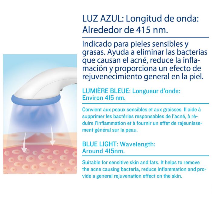 ISSAGE - PHOTONIC BAR - Replaceable Blue LED Light Phototherapy Treatment Head<h2>Expert treatment for a more radiant, smooth and rejuvenated skin.
</h2>
<div style=margin-left:30px;>
<ul>
<li type=disc>Replaceable LED Treatment Heads</li>
<li type=disc>Wavelength around 415nm.
 </li>
<li type=disc>Suitable for sensitive and oily skin</li>
<li type=disc>Helps eliminate acne-causing bacteria</li>
<li type=disc>Intensive light therapy with 33 LEDs</li>
<li type=disc>Reduces inflammation and provides an overall skin rejuvenation effect</li>
<li type=disc>Suitable for any part of the body</li>
<li type=disc>Ideal for face care</li>
</ul>
</div>

<a href=/eng/catalogsearch/result/?q=photonic target=_self>PHOTONIC BAR compatible treatment head - Phototherapy treatment with replaceable red LED light that stimulates collagen production and improves circulation.
 </a>