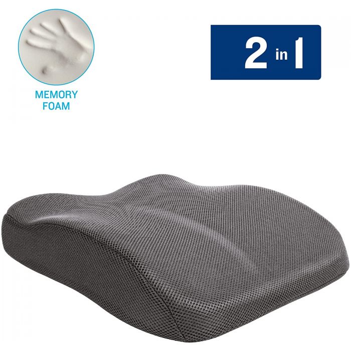 ISSAGE - FORY DUO GREY - Orthopedic Memory Foam Seat and Backrest<h2>End low back pain with maximum comfort and convenience</h2>

<div style=margin-left:30px;>
<ul>
<li type=disc>Ergonomic design</li>
<li type=disc>Cushion with removable cover made of 100% polyester</li>
<li type=disc>Adjustable strap to fit most seats</li>
<li type=disc>Mid and Lower Back Support Lumbar Support</li>
<li type=disc>Helps improve circulation</li>
<li type=disc>Improves body posture</li>
<li type=disc><a href=/eng/catalogsearch/result/?q=fory target=_self>Available in various colors</a></li>
</ul>
</div>


2 in 1.
 Seat cushion and lumbar support cushion with Memory Foam that maintains its shape and adapts to your body.


This lumbar support with memory helps improve circulation and improves body posture, relieving lower back pain.


Comfortable ergonomic seat and backrest with memory foam made of high-quality memory polyurethane foam that provides maximum comfort and prevents lower back pain caused by incorrect posture during long hours in the office.