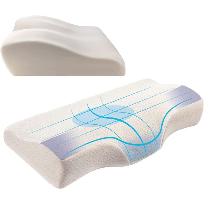 ISSAGE - ERGOCOMP - Coixí cervical ergonòmic d'escuma viscoelàstica<h2>Dorm millor! La corba optimitzada del coixí permet alinear l'esquena durant el descans</h2>

<div style=margin-left:30px;>
<ul>
<li type=disc>Disseny ergonòmic que respecta el contorn natural del coll</li>
<li type=disc>Fabricat amb materials naturals</li>
<li type=disc>L'escuma interior torna sempre al seu estat original sense deformar-se</li>
<li type=disc>Compta amb una cavitat de control central que bressola el cap i el coll de manera òptima</li>
<li type=disc>Amb àrea de protecció cervical que ajuda a mantenir la corba natural del coll</li>
<li type=disc>Panels de suport convexos que s'adapten a l'alçada de les espatlles per dormir de costat</li>
<li type=disc>Brinda alleugeriment terapèutic per als mals de coll i cervicals</li>
<li type=disc>Funda amb cremallera totalment rentable
</li>
</ul>
</div>


La viscoelàstica és un material que va ser desenvolupat per la NASA especialment concebut per reduir i alleujar al màxim la pressió que els cossos dels astronautes patien a l'hora d'enlairar-se i aterrar.
 És ideal per dormir de panxa enlaire o de costat, ja que compensa la sensació de suspensió i s'ajusta perfectament a les espatlles i al coll.