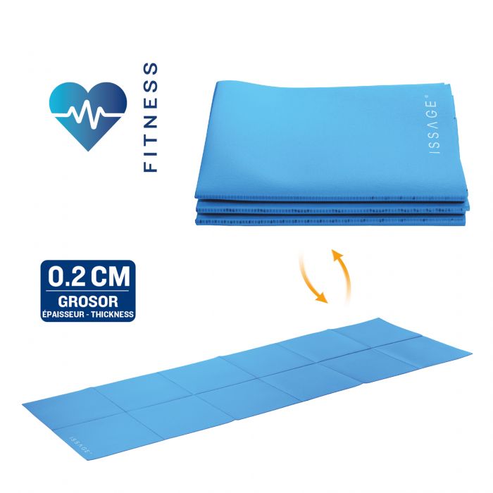 ISSAGE - FIT-MAT ​​​​COMPACT - Tapis de fitness ultra-compact et très résistant<h2>Tapis de yoga pliable idéal pour un entraînement personnel de haute performance</h2>

<div style=margin-left:30px;>
<ul>
<li type=disc>Taille étendue : 173 x 61 x 0,2 centimètres</li>
<li type=disc>Taille plié : 30,5x29x3,2 centimètres</li>
<li type=disc>Conception pliable et portable </li>
<li type=disc>Facile à plier</li>
<li type=disc>Plus facile à ranger et à transporter que les tapis de yoga standard</li>
</ul>
</div>


Tapis adapté à de multiples activités telles que <b>yoga, fitness, pilates, aérobic</b>.
.
.
 Il est portable, pliable et facile à utiliser.
 <b>Idéal pour l'exercice quotidien !</b>

L'épaisseur après pliage n'est que de 3,2 centimètres

Issage a développé une gamme de produits de fitness uniques.
 Combinez-les avec différents entraînements pour des résultats optimaux!
