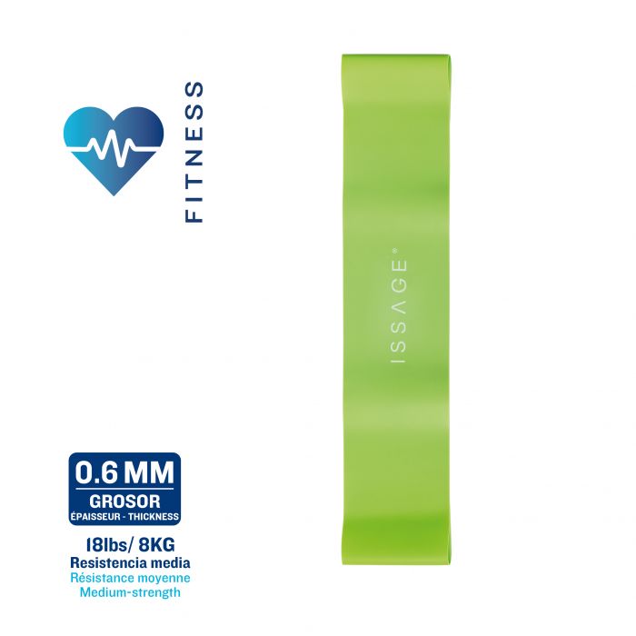 ISSAGE - FIT-RUBBER - Latex elastic band<h2>Strengthens the muscles of the arms, buttocks, shoulders, abdominals, back and chest</h2>

<div style=margin-left:30px;>
<ul>
<li type=disc>Latex elastic band with an average resistance of 8Kg</li>
<li type=disc>Thickness of 0.
 6 millimeters</li>
<li type=disc>Gain joint mobility</li>
<li type=disc>Increases movement speed</li>
<li type=disc>Helps develop all muscle groups by simplifying the most complex exercises</li>
</ul>
</div>


Useful and compact accessory that will help you work on strength and flexibility.


Tones and improves cardio and balance.
 Ideal for a core body workout.



Issage has developed a line of unique fitness products.
 Combine them with different workouts for optimal results!