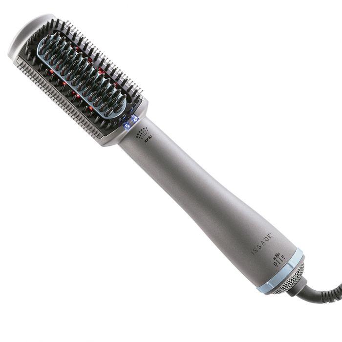 ISSAGE - TUTTO ION AIR - Ionic straightening brush with drying function and infrared energy<h2>Smooth, frizz-free hair in no time and effortlessly!</h2>

<div style=margin-left:30px;>
<ul>
<li type=disc>500W power</li>
<li type=disc>2 meter long 360° rotating cable and dust cover</li>
<li type=disc>Heat and immediate temperature increase</li>
<li type=disc>Negative ion indicator light</li>
<li type=disc>Blue tourmaline ceramic coated bristles glide through hair without tangling</li>
<li type=disc>With ion function and infrared energy</li>
<li type=disc>Suitable for all hair types</li>
<li type=disc>3 temperature and airflow settings</li>
<li type=disc>Cold Touch</li>
<li type=disc>Ergonomic design for optimal grip</li>
<li type=disc>With self-protection system</li>
<li type=disc>Works connected to the electrical network</li>
</ul>
</div>


3 in 1.
 <b>Brush, dryer and straightener</b>.
 Smooth, detangle and dry.


Thanks to the new ISSAGE HEATING DUO system, it straightens, curls and gives volume quickly and safely.


The ion generator prevents frizz and protects the hair.


Infrared energy offers you extra shine and softness for your hair.


Hot air brush that leaves your hair soft, smooth and without frizz.


With ion generator that takes care of your hair.