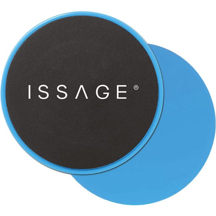 ISSAGE - FIT-GLID - Double Sided Gliding Disc<h2>For a more effective full body workout</h2>
<div style=margin-left:30px;>
<ul>
<li type=disc>Package includes 2 units</li>
<li type=disc>Double-sided discs suitable for hard floors and carpeted floors</li>
<li type=disc>It doesn't just target abs.
 Also to the legs, buttocks, arms and chest</li>
<li type=disc>Ideal for training at home, in the gym or on vacation</li>
<li type=disc>Lightweight and portable</li>
</ul>
</div>

The two sides of the sliding disc allow it to be <b>used on all types of floors</b>.
 The cloth side for hard floors, the smooth side for carpeted floors.
 Works on any surface!

Issage has developed a line of unique fitness products.
 Combine them with different workouts for optimal results!