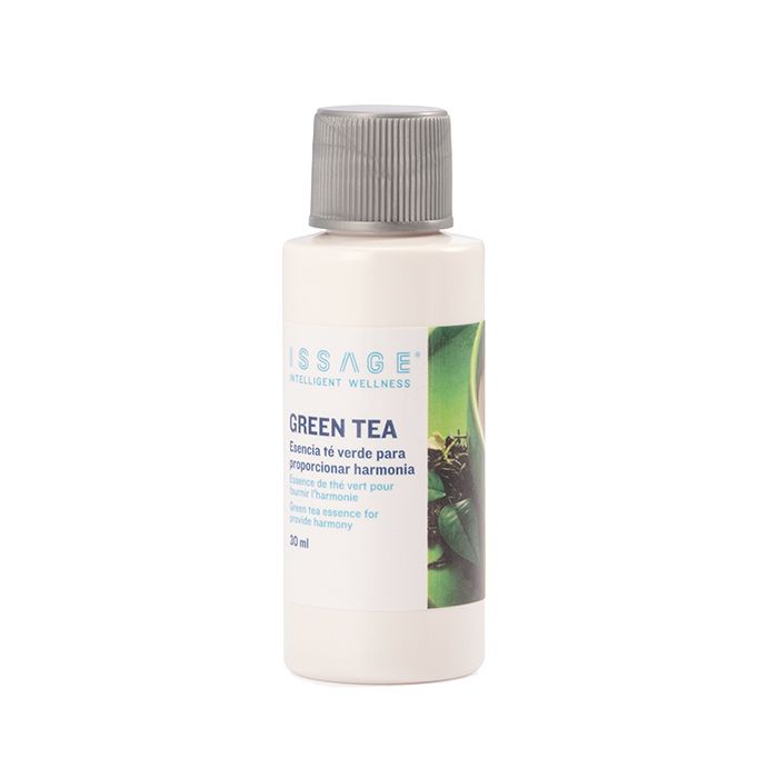 ISSAGE - GREEN TEA - Green tea air freshener essence<h2>Effectively controls odors and improves the quality of the air in your home</h2>
<div style=margin-left:30px;>
<ul>
<li type=disc>Made with natural extracts and fragrances</li>
<li type=disc>Provides harmony in your home</li>
<li type=disc>30 milliliters</li>
<li type=disc><a href=/eng/catalogsearch/result/?q=essence+oil target=_self>More aromas, oils and essences are available</a></li>
</ul>
</div>
Green tea essence for use in aroma diffusers, humidifiers, incense burners and other aromatic lamps.