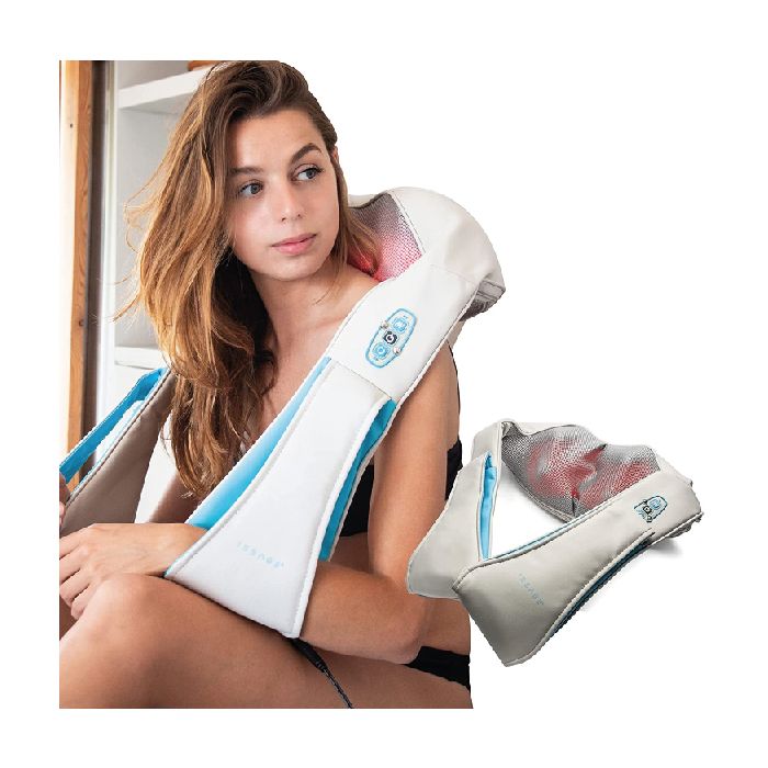 ISSAGE - MAXAGE TECH II - Masseur cervical à effet manuel Shiatsu<h2>Relaxation instantanée pour les muscles du cou et des cervicales</h2>

<div style=margin-left:30px;>
<ul>
<li type=disc>Parfait pour le cou, les cervicales et les épaules</li>
<li type=disc>Améliore la circulation sanguine</li>
<li type=disc>Technologie à effet de chaleur infrarouge</li>
<li type=disc>4 points de massage</li>
<li type=disc>Mouvement bidirectionnel très relaxant</li>
</ul>
</div>


Combien de fois avez-vous pensé que vous aviez besoin d'un bon massage ? Avec le masseur Issage Maxage Shiatsu, vous pouvez en profiter quand vous le souhaitez et dans le confort de votre maison.
 Les muscles de votre cou, de vos épaules et de vos cervicales vous remercieront