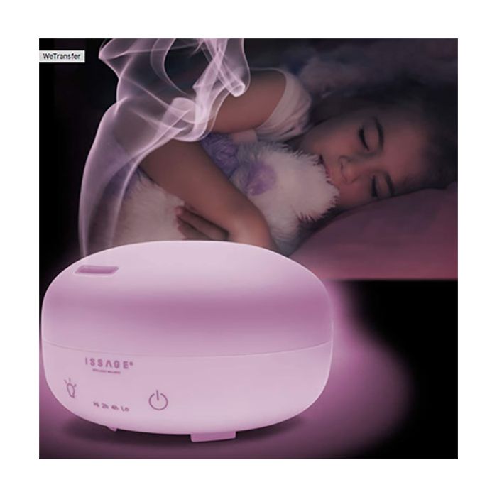 ISSAGE - DIFFAR - Purifier, humidifier and air freshener with led chromotherapy<h2>A mystical touch of smell and color for your home</h2>

<div style=margin-left:30px;>
<ul>
<li type=disc>Aroma diffuser with led light and 7 colors ideal for yoga and relaxation sessions or to use as a lamp</li>
<li type=disc>Smart touch control to adjust intensity, timer, chromotherapy on and off</li>
<li type=disc>Built-in timer with two and four hour function</li>
<li type=disc>Water tank with a capacity of 500 milliliters</li>
<li type=disc>You can use it with or without light</li>
<li type=disc>Power adapter included</li>
<li type=disc>Ultra quiet thanks to ultrasonic technology</li>
<li type=disc>Easy to use</li>
</ul>
</div>

Purifier, humidifier and air freshener with chromotherapy that produces a <b>combination of 7 colors that facilitate relaxation and contribute to well-being</b>.


Use it with your favorite air freshener or essence!