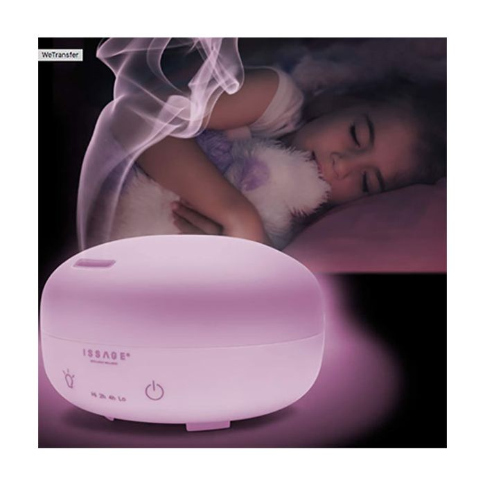 ISSAGE - DIFFAR - Purificateur, humidificateur et assainisseur d'air avec chromothérapie led<h2>Une touche mystique d'odeur et de couleur pour votre maison</h2>

<div style=margin-left:30px;>
<ul>
<li type=disc>Diffuseur d'arômes avec lumière LED et 7 couleurs idéal pour les séances de yoga et de relaxation ou à utiliser comme lampe</li>
<li type=disc>Commande tactile intelligente pour régler l'intensité, la minuterie, l'activation et la désactivation de la chromothérapie</li>
<li type=disc>Minuteur intégré avec fonction deux et quatre heures</li>
<li type=disc>Réservoir d'eau d'une capacité de 500 millilitres</li>
<li type=disc>Vous pouvez l'utiliser avec ou sans lumière</li>
<li type=disc>Adaptateur secteur inclus</li>
<li type=disc>Ultra silencieux grâce à la technologie ultrasonique</li>
<li type=disc>Facile à utiliser</li>
</ul>
</div>

Purificateur, humidificateur et assainisseur d'air avec chromothérapie qui produit une <b>combinaison de 7 couleurs qui facilitent la relaxation et contribuent au bien-être</b>.


Utilisez-le avec votre désodorisant ou essence préféré!