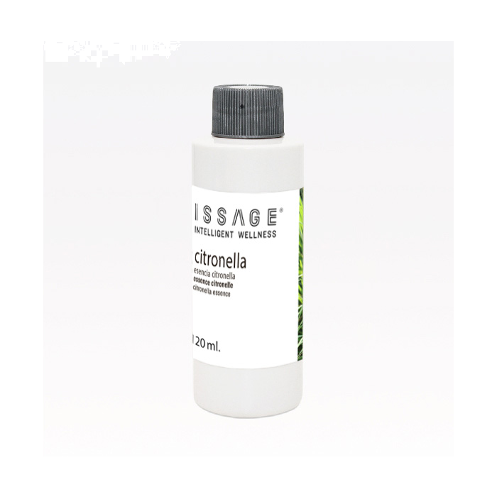 ISSAGE - CITRONELLA - Essence de désodorisant à la citronnelle 120 millilitres<h2>Idéal pour remplir les environnements de fraîcheur et de bonnes vibrations</h2>
<div style=margin-left:30px;>
<ul>
<li type=disc>Fabriqué avec des extraits et des parfums naturels</li>
<li type=disc>Pour les soins de la peau, en cas de ridules, de rides, de peau grasse et de lèvres gercées</li>
<li type=disc>120 millilitres</li>
<li type=disc>Également utilisé comme insectifuge</li>
<li type=disc><a href=/fr/catalogsearch/result/?q=essence+oil target=_self>D'autres arômes, huiles et essences sont disponibles</a></li>
</ul>
</div>
Essence liquide de citronnelle à utiliser dans les diffuseurs d'arômes, les humidificateurs, les brûleurs d'encens et autres lampes aromatiques.
 Notamment avec la gamme de diffuseurs, humidificateurs et désodorisants Issage.