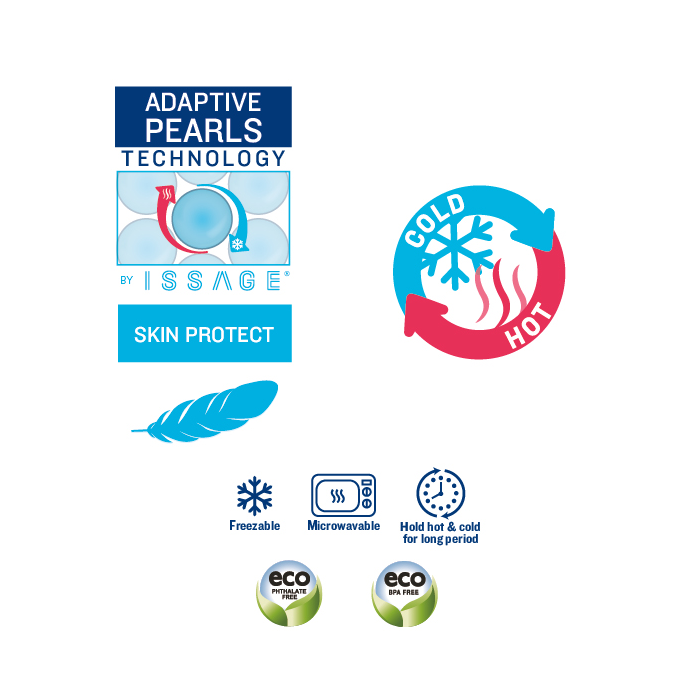 ISSAGE - PEARL THERM ELBOW KNEE - Adjustable band of therapeutic gel pearls with hot and cold effect for elbow and knee<h2>Protect your skin with Issage's ADAPTIVE PEARLS technology
</h2>
<div style=margin-left: 30px;>
<ul>
<li type=disc>Ultra soft fabric back to protect your skin</li>
<li type=disc>The heat effect pushes the blood vessels to dilate, increasing blood circulation</li>
<li type=disc>The cold effect is recommended to help injuries with a therapeutic effect</li>
<li type=disc>Suitable for cooling in the freezer and heating in the microwave</li>
<li type=disc>Retains temperature for longer</li>
<li type=disc>Measure: 25x21.
 5 centimeters approximately</li>
<li type=disc>Expandable from 39 to 49 centimeters</li>
<ul>
</div>

Adjustable and expandable elbow and knee brace with Issage's innovative ultra flexible gel bead technology that adapts perfectly to your body.