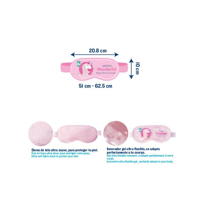 ISSAGE - UNICORNY - Mascareta de gel reutilitzable per als ulls amb efecte fred i calor<h2>Dissenyada amb gel que conserva la temperatura durant més temps</h2>
<div style=margin-left:30px;>
<ul>
<li type=disc>Lliure de BPA</li>
<li type=disc>Es pot utilitzar al microones i al congelador</li>
<li type=disc>Dors de tela ultra suau per protegir la teva pell</li>
<li type=disc>Mides: 20,8x10 centímetres</li>
</ul>
</div>


Mascareta per a ulls, amb un divertit disseny d'unicorn, fabricada amb un innovador gel ultra flexible que s'adapta perfectament al teu cos.